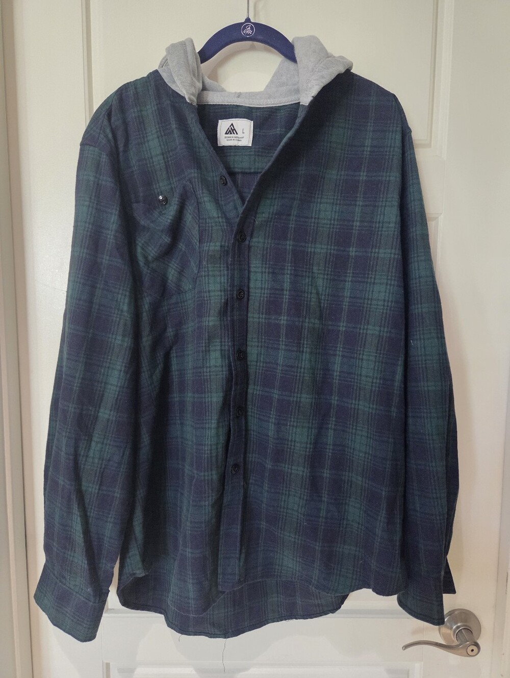 Men's Flannel Hoodie Shirt Jacket